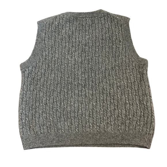Daniel Bishop Boys Cashmere Sweater Vest Grey Cable Knit size 7 - Picture 3 of 5